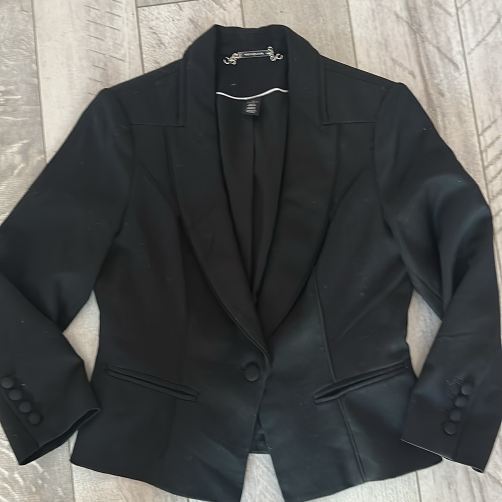 White Black Womens Fitted Jacket US6